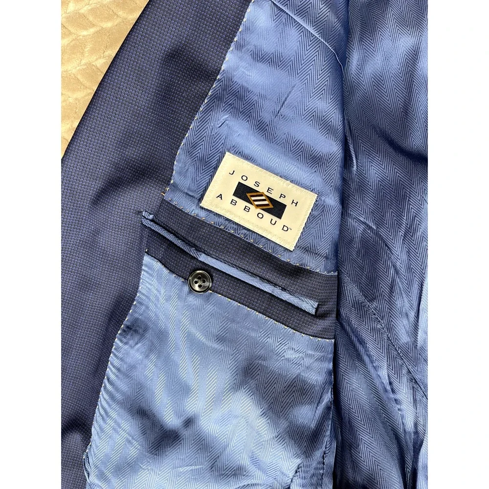 Joseph‎ Abboud Blazer Mens 44R Blue Tollegno 1900 Wool Sport Coat